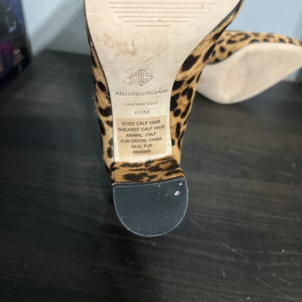 Antonio Melani Women's cheetah print heels Pumps Shoes size 6.5 Calf Hair